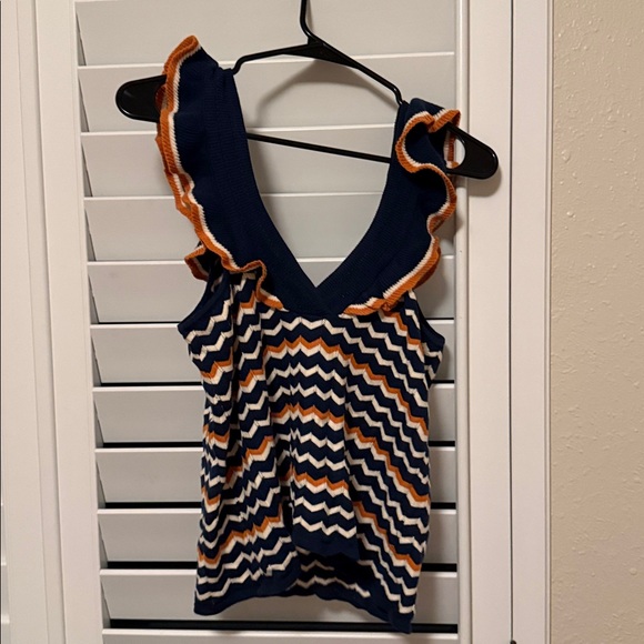 Sezane Erika Top Marine / Ocre - Size M - Picture 6 of 6